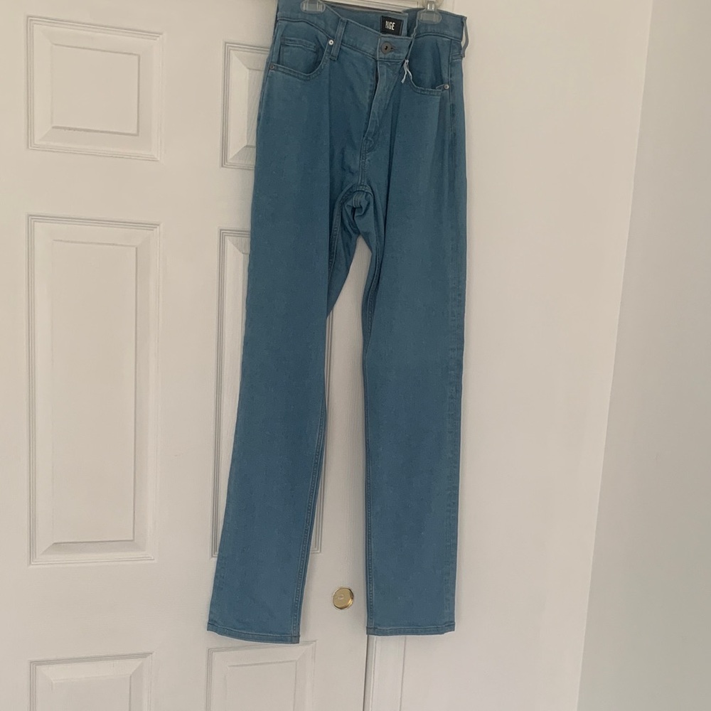 PAIGE Women Straight Jeans in Light Blue Wash